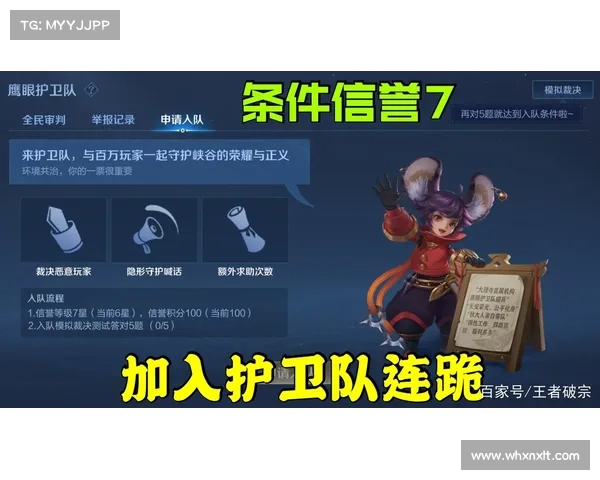 如何加入王者荣耀鹰眼护卫队并提升游戏体验的方法与步骤 如何加入王者荣耀鹰眼护卫队并提升游戏体验的方法与步骤